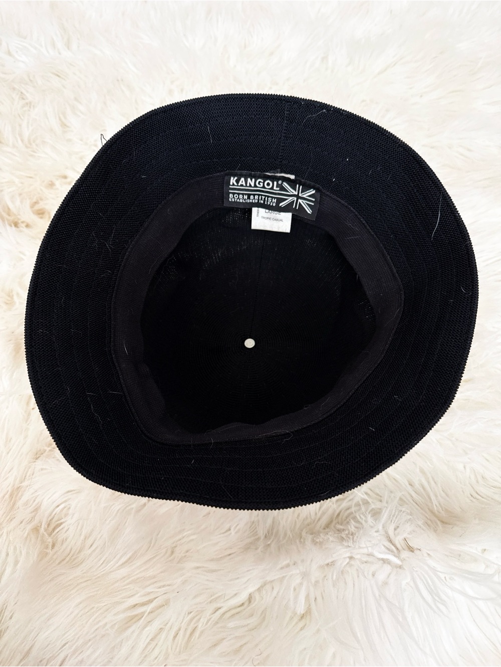 Kangol Black Bucket Hat with White Logo - Picture 2 of 3